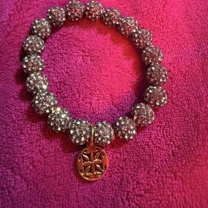 Rustic Cuff Silver Sparkle Bracelet with Gold Charm